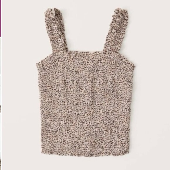 Abercrombie & Fitch Tops - ABERCROMBIE & FITCH | Leopard Print Smocked Tank - Large